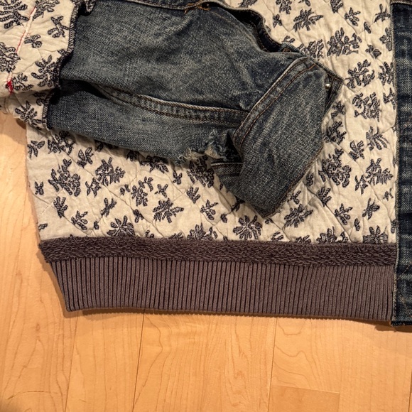 Free People Blue and White Patterned Jacket - Picture 4 of 5